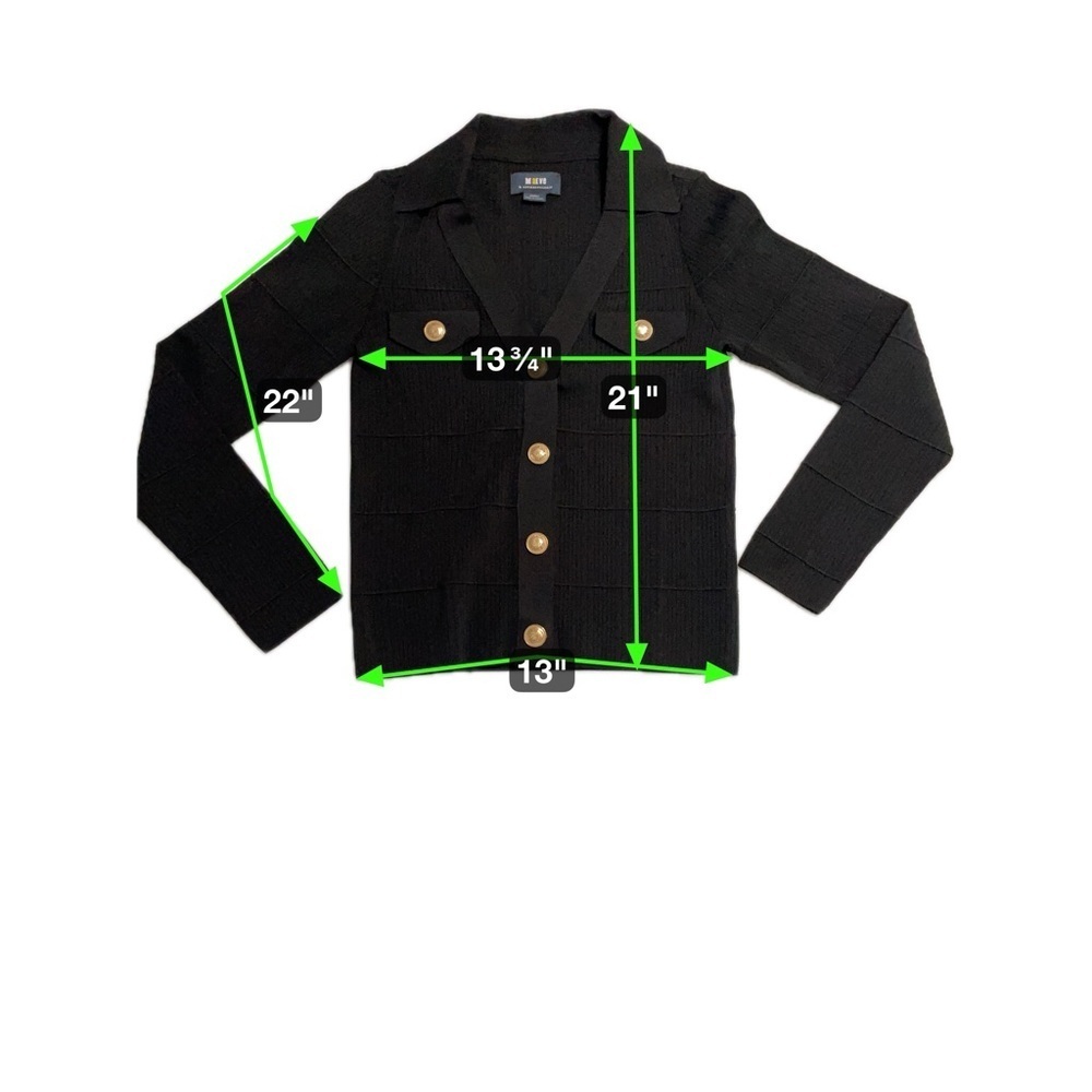 MAEVE By Anthropologie Collared Cardigan Sweater Women's Size XXS Black - Picture 11 of 13